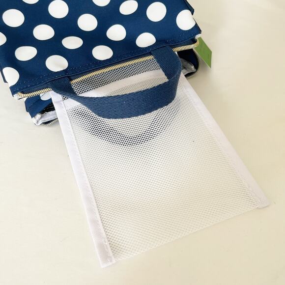 KATE SPADE New York Insulated Lunch Bag Navy Jumbo Dot NWT - Picture 8 of 11